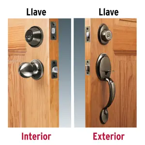 Hermex Jaladera, perilla y cerrojo llave-llave, latón antiguo