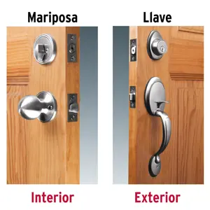 Hermex Jaladera, perilla y cerrojo mariposa, cromo mate, Basic