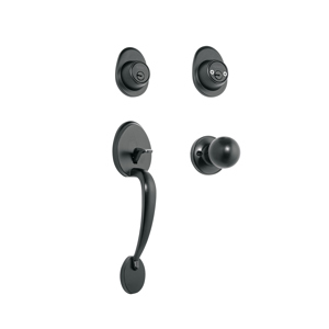Hermex Jaladera, perilla y cerrojo llave-llave, negro