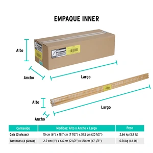 Klintek Cepillo industrial cerda suave de 50 cm, bastón de madera