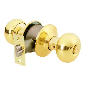 43458 / CEPO-12R Cerradura tipo oval para recámara, latón brillante, Hermex