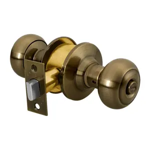 43453 / CEPO-22B Cerradura tipo oval para baño, latón antiguo, Hermex