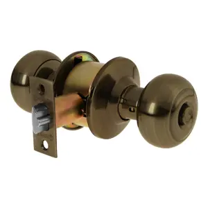 43455 / CEPO-22R Cerradura tipo oval para recámara, latón antiguo, Hermex