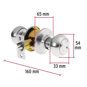 Cerradura tipo oval para entrada, cromo mate, Hermex