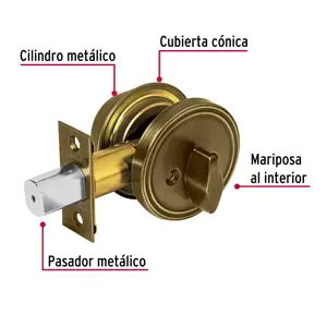 Hermex Cerrojo llave-mariposa latón antiguo, llave tradicional