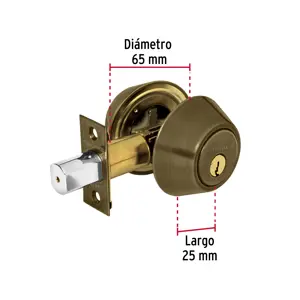 Cerrojo llave-llave latón antiguo, llave tradicional, Hermex
