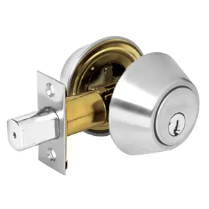 23611 / CERO-32P Cerrojo llave-llave cromo mate, llave tradicional, Hermex