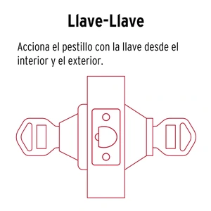 Cerrojo llave-llave negro, llave de puntos, Hermex