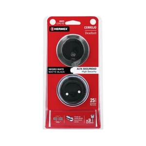 Cerrojo llave-llave negro, llave de puntos, Hermex