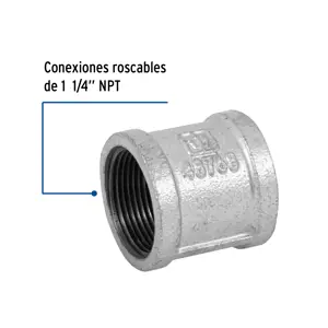 Cople reforzado de acero galvanizado de 1-1/4