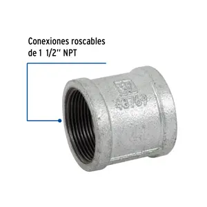Cople reforzado de acero galvanizado de 1-1/2
