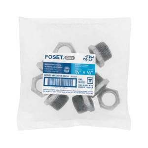 Reducción bushing acero galvanizado 3/4 x 1/2