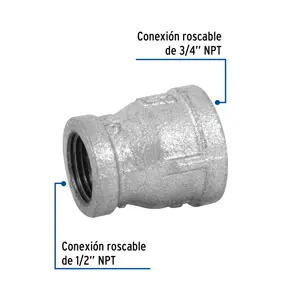 Reducción campana acero galvanizado 3/4