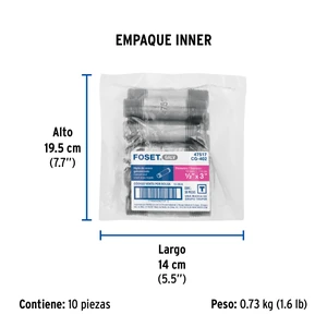 Niple de acero galvanizado 1/2