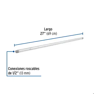 Niple de acero galvanizado 1/2 x 27