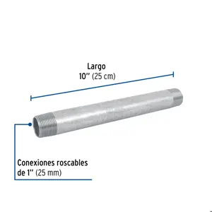 Niple de acero galvanizado 1 x 10