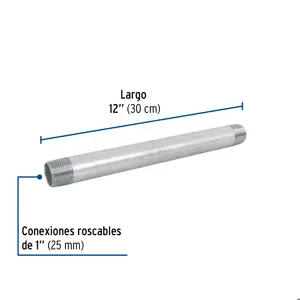 Niple de acero galvanizado 1 x 12