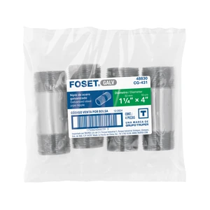 Niple de acero galvanizado 1-1/4 x 4