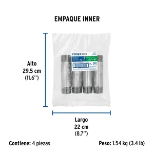 Niple de acero galvanizado 1-1/4 x 6