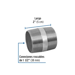 Niple de acero galvanizado 1-1/2 x 2