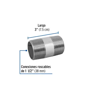 Niple de acero galvanizado 1-1/2 x 3