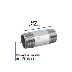 Niple de acero galvanizado 1-1/2 x 4