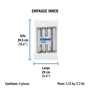 Niple de acero galvanizado 1-1/2 x 10