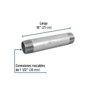 Niple de acero galvanizado 1-1/2 x 10