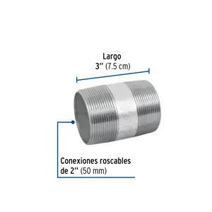 Niple de acero galvanizado 2 x 3