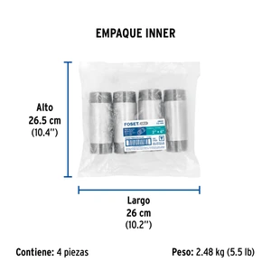 Niple de acero galvanizado 2 x 6
