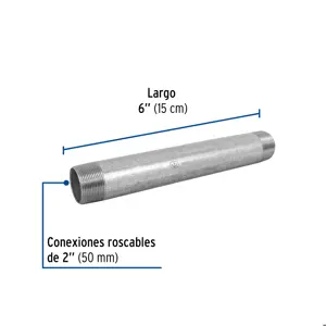 Niple de acero galvanizado 2 x 6