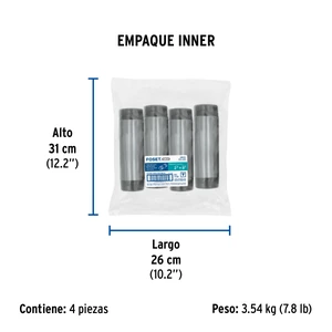 Niple de acero galvanizado 2 x 8