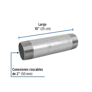 Niple de acero galvanizado 2 x 10