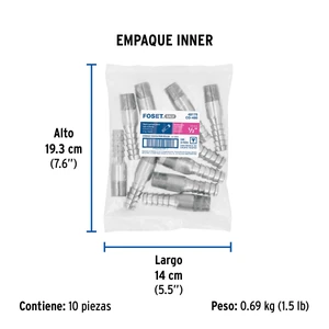 Niple de acero galvanizado 1/2