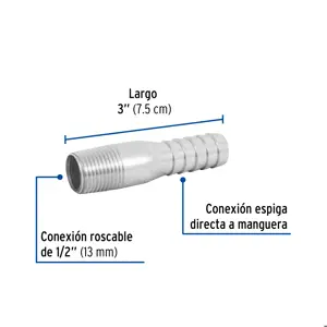Niple de acero galvanizado 1/2