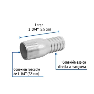 Niple de acero galvanizado 1-1/4