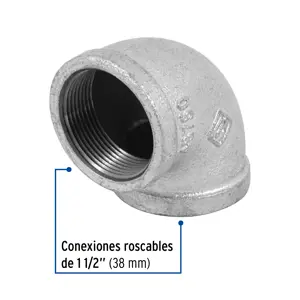 Codo 90° acero galvanizado de 1-1/2
