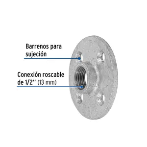 Brida de acero galvanizado de 1/2