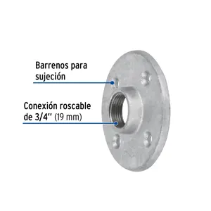 Brida de acero galvanizado de 3/4