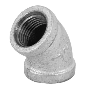 Codo 45° acero galvanizado de 1/2