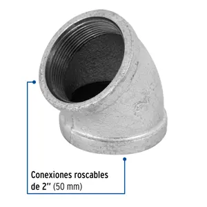 Codo 45° acero galvanizado de 2