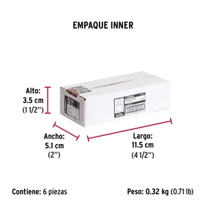 Candado de hierro 25 mm gancho corto en caja, Hermex
