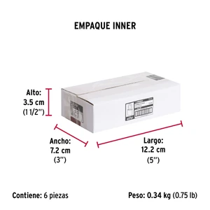 Candado de hierro 25 mm gancho largo en caja, Hermex