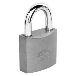 43791 / CH-32 Candado de hierro 32 mm gancho corto en caja, Hermex