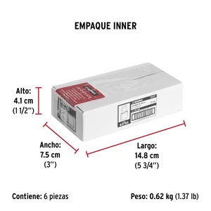 Candado de hierro 32 mm gancho largo en caja, Hermex