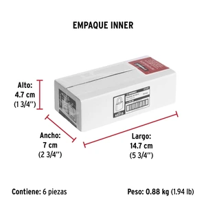 Candado de hierro 38 mm gancho corto en caja, Hermex