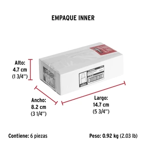 Candado de hierro 38 mm gancho largo en caja, Hermex