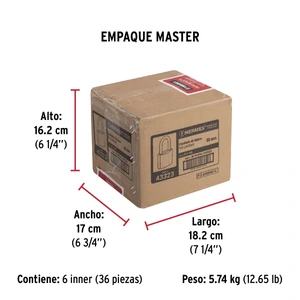 Candado de hierro 38 mm gancho largo en caja, Hermex