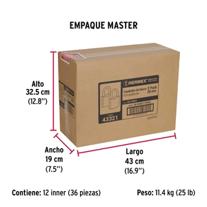 Hermex Blíster con 2 candados de hierro de 38mm con gancho corto