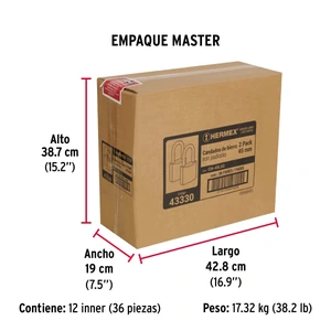 Hermex Blíster con 2 candados de hierro de 45mm con gancho largo